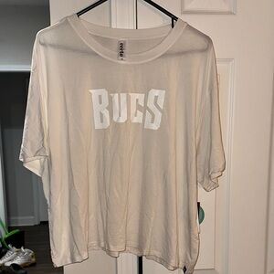 Gildan White Short Sleeve Tee with Bold Print